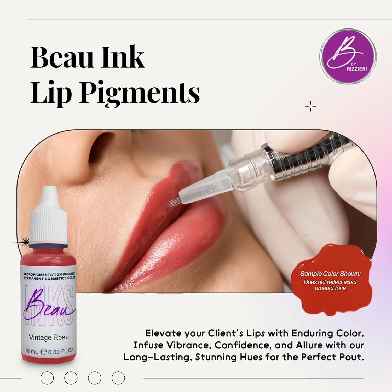 Professional Lip Pigment for Permanent Makeup (15ml) - Cayenne Permanent Lip Stain - Intense, Deep Permanent Lipstick Pigment for Lip Tattoo or Liner - PMU Supplies for Stunning Lip Makeup