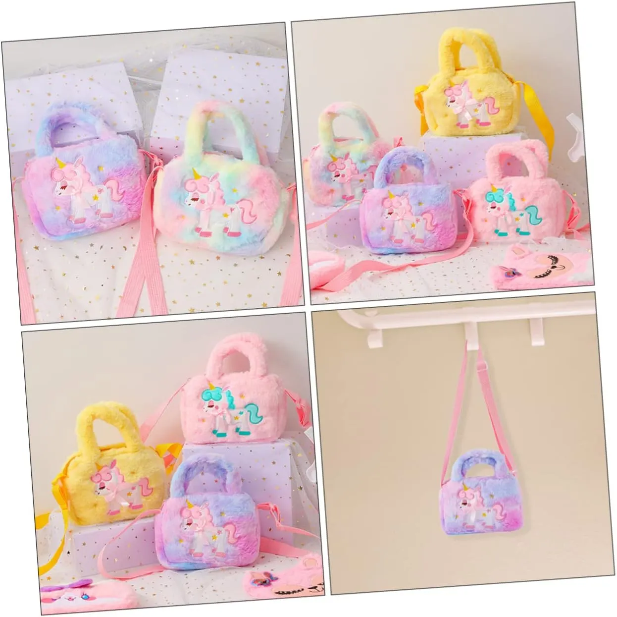 Purse Dye Travel Women Plush Fluffy Shoulder Pink Cosmetic Handbag Baby Bag Girl D Pattern Organize