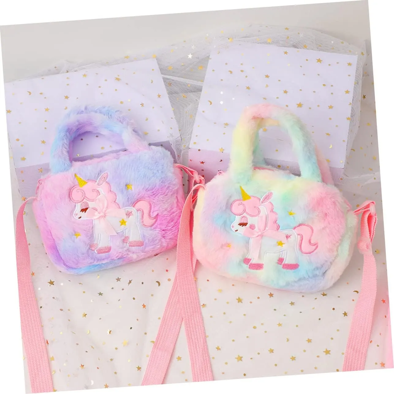 Purse Dye Travel Women Plush Fluffy Shoulder Pink Cosmetic Handbag Baby Bag Girl D Pattern Organize