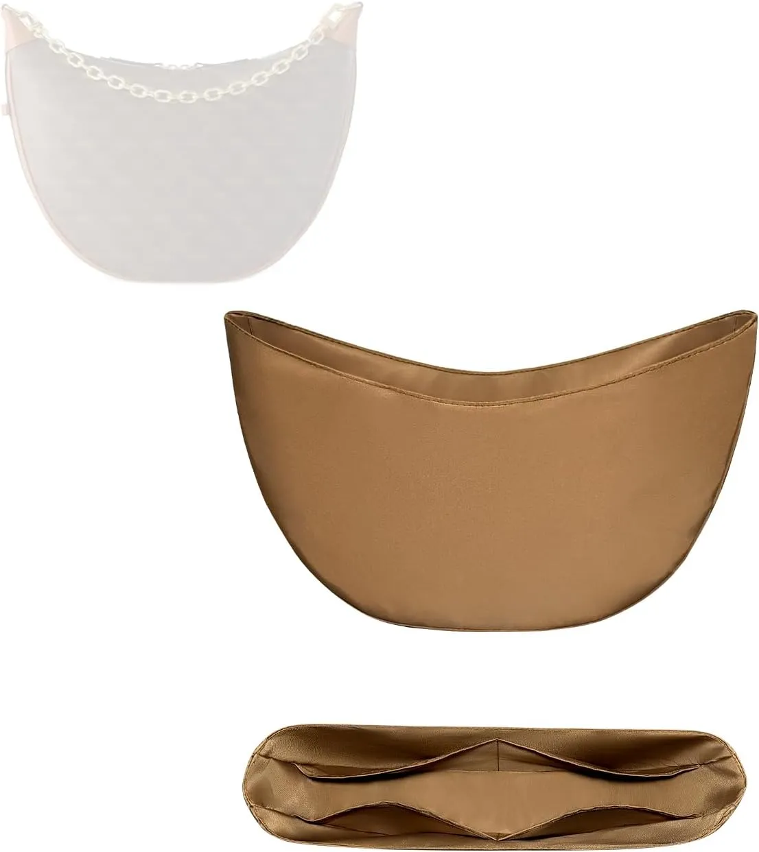 Purse Organizer Insert, Slim Inside Bag Organizer Insert Fit for LV Loop Hobo Inner Liner Half Moon Bag (loop hobo)