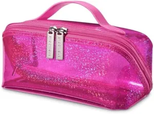 PVC Waterproof Fashion Portable Cosmetic Bag Shiny Colourful Bright Pink