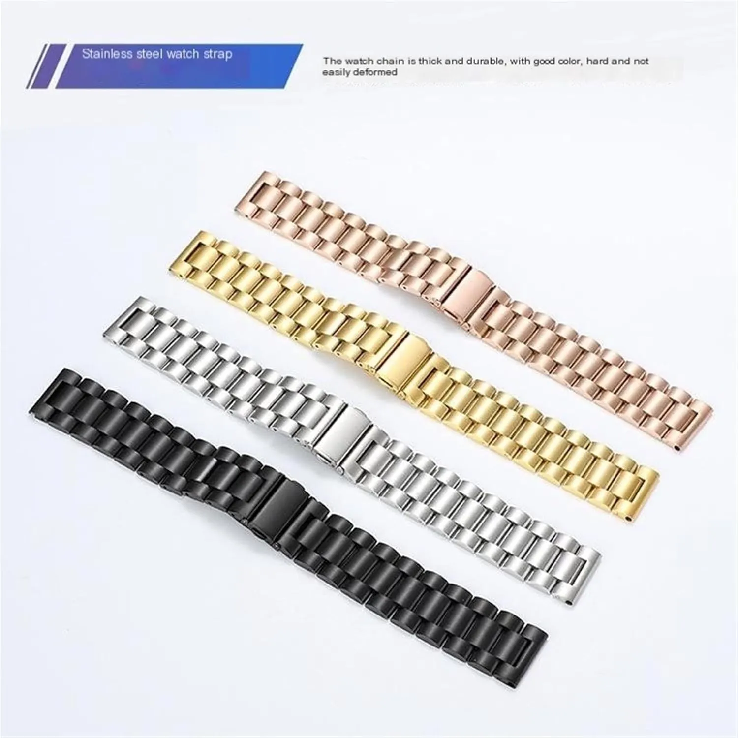 Quick Release Stainless Steel Metal Strap 18mm20mm22mm Unisex Strap Folding Buckle