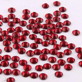 RD-12780 Decor Rhinestone SS3-SS34 Siam/Deep Red Shiny 3D Nail Art Rhinestone Non Hotfix Flatback Glue On Rhinestones for DIY Nail Art - (Type: SS34 288pcs)