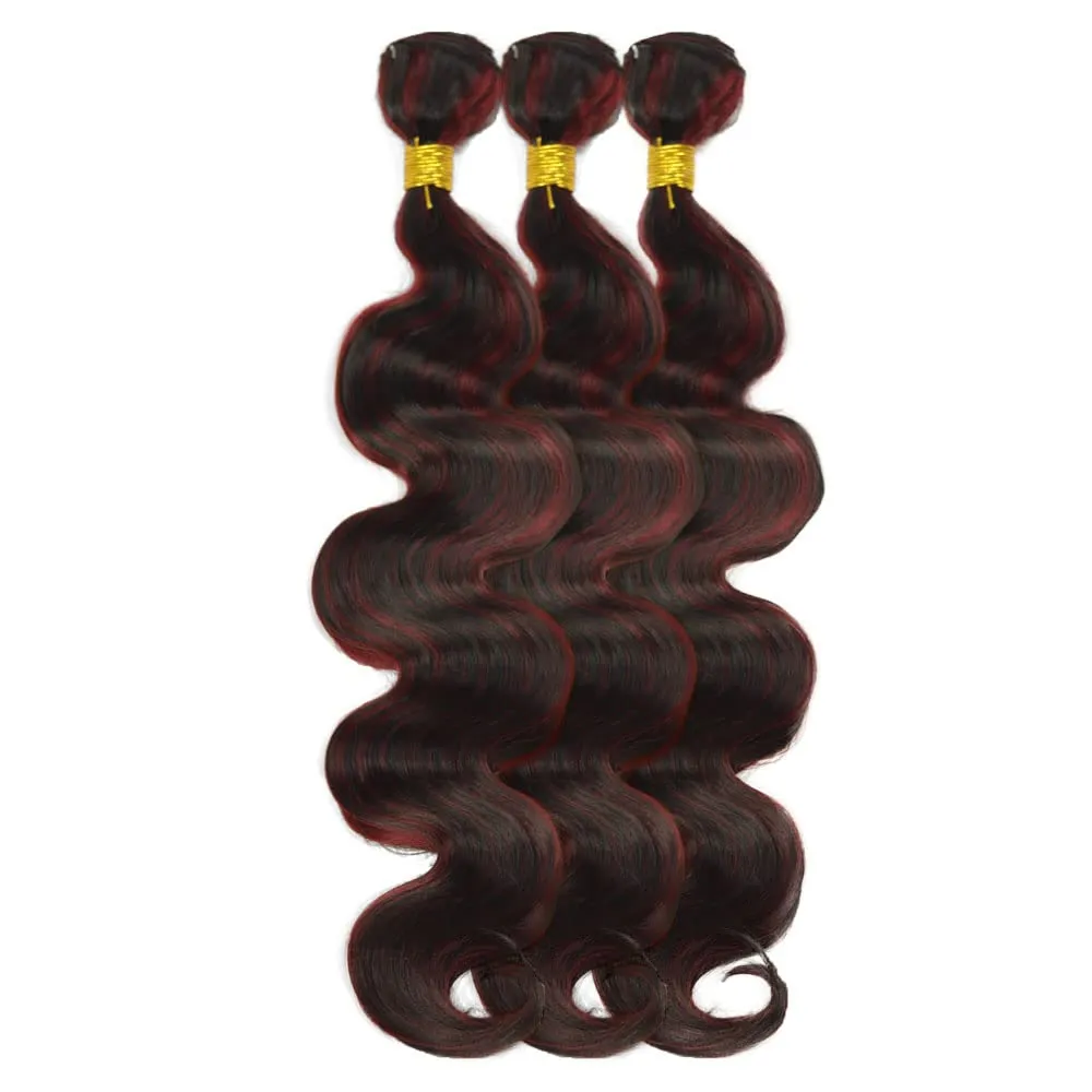 Red Bundles Human Hair 99j Body Wave Bundles Niegmeag Peruvian Virgin Soft and Skily Remy Hair Extensions 16 18 20 Inch Double Weft Hair Weave