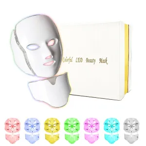 Red Light Facial Mask- 7 color Masks For Face - Blue & Red Light Skin Care Mask for Face and Neck