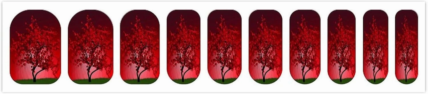 Red Cherry Blossom Nail Stickers Manicure Decoration with 5 Boxes Full Wrap Self-Adhesive Nail Strips Easy to Apply & Remove Long Lasting Polish Strips for Women Gifts