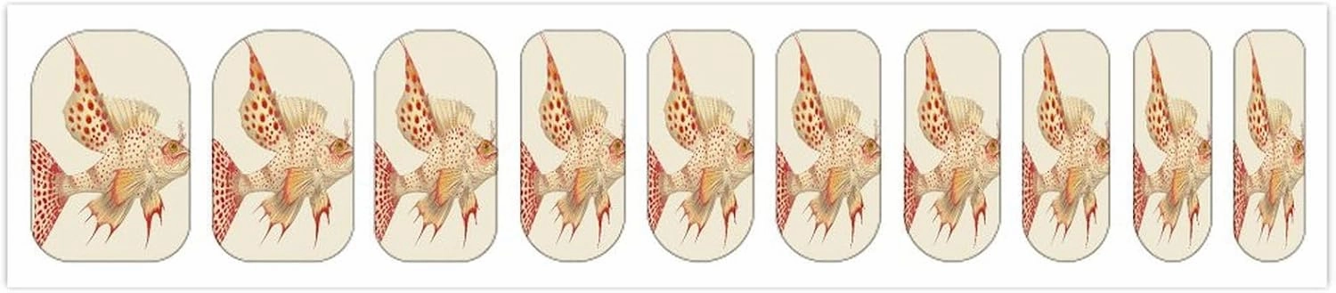 Red Spotted Fish Nail Stickers Manicure Decoration with 5 Boxes Full Wrap Self-Adhesive Nail Strips Easy to Apply & Remove Long Lasting Polish Strips for Women Gifts