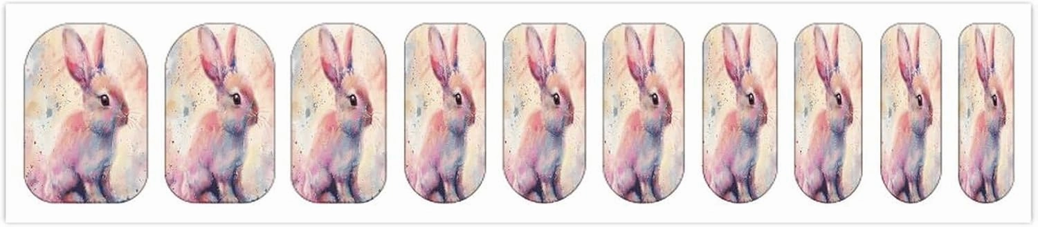 Red Toned Rabbit Nail Stickers Manicure Decoration with 5 Boxes Full Wrap Self-Adhesive Nail Strips Easy to Apply & Remove Long Lasting Polish Strips for Women Gifts