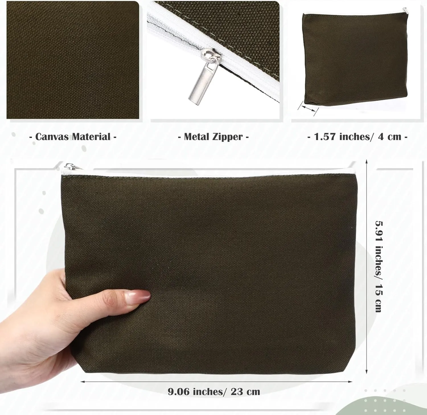 Reginary 10 Pcs Canvas Makeup Bags Bulk for Women Blank DIY Craft Pencil Pouch Multicolor Cosmetics Bag Travel Toiletry Pouch Gift for Mental Health Nurse Mother Teacher(Macaron Color)
