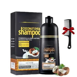 Revitalcolor Shampoo Cubre Canas, Revitacolor Shampoo, Revitalcolor Natural Black Hair Dye 𝐒𝐡𝐚𝐦𝐩𝐨𝐨 3-in-1, Instant Gray Coverage for Men & Women (Wine Red)