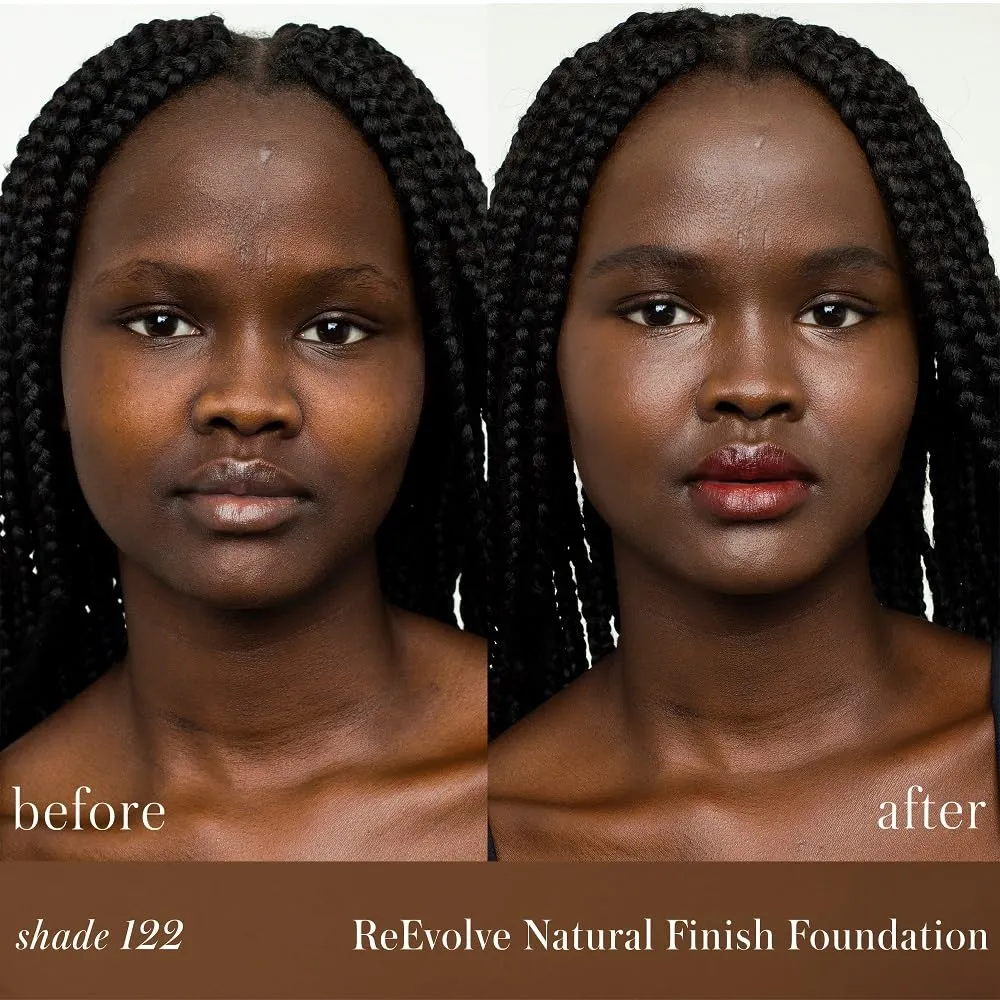 RMS Beauty ReEvolve Natural Finish Foundation - Liquid Foundation Face Makeup, Makeup Foundation Skin Tint, Refillable Foundation Pump Make Up