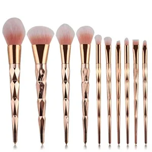 Rose Gold Makeup Brushes Set Pro Diamond Eye Shadow Powder Foundation Blending Lip Cosmetic Beauty Make Up Brush Tool Kit KH129 (10pcs rosegold big)