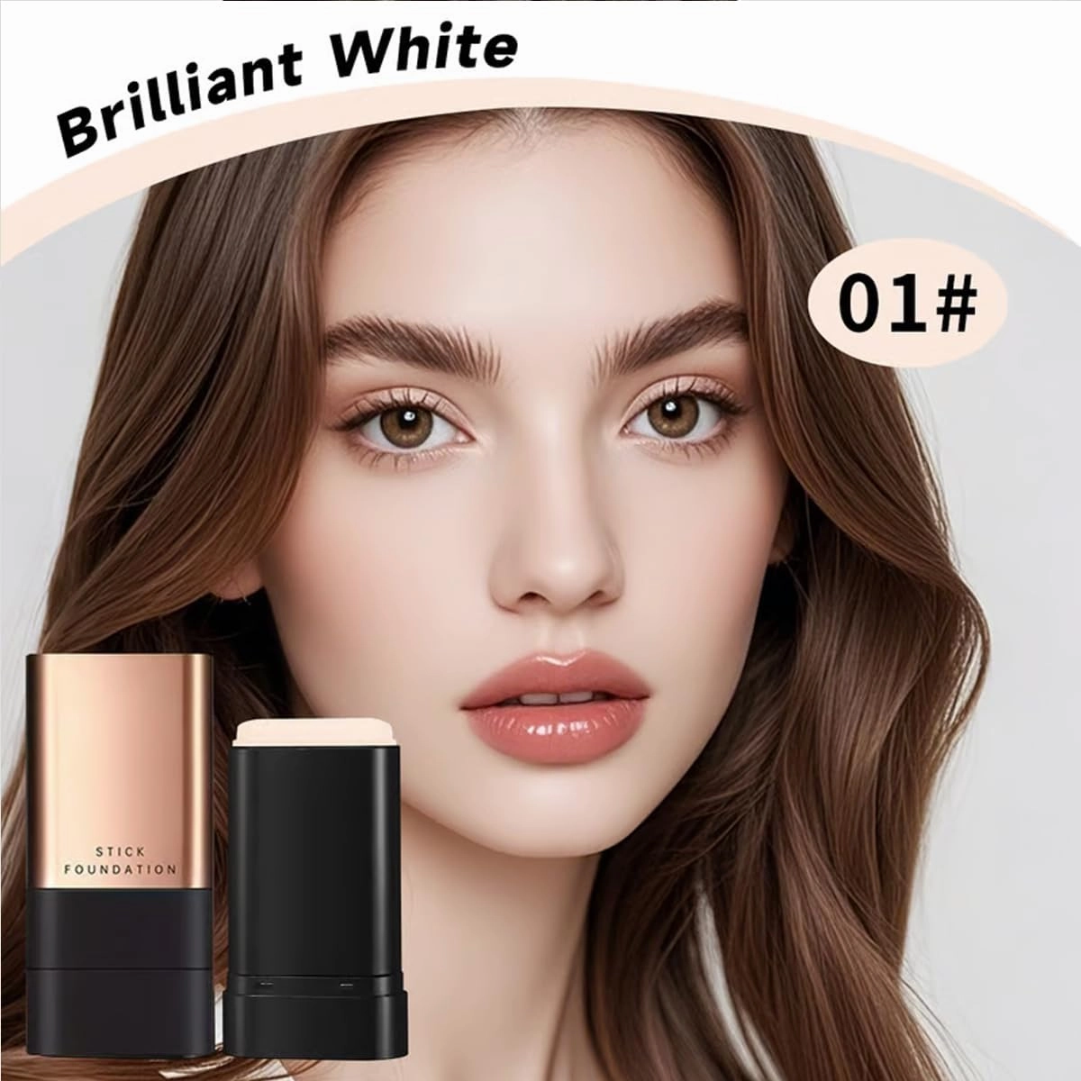 Roseionly Foundation Stick,Synthetic Stick Foundation Korean,Kakashow Foundation Makeup Stick,Instant Concealing Foundation Stick with Built-In Brush,Fendibang Foundation Stick,Hydrating (Mix, 1)