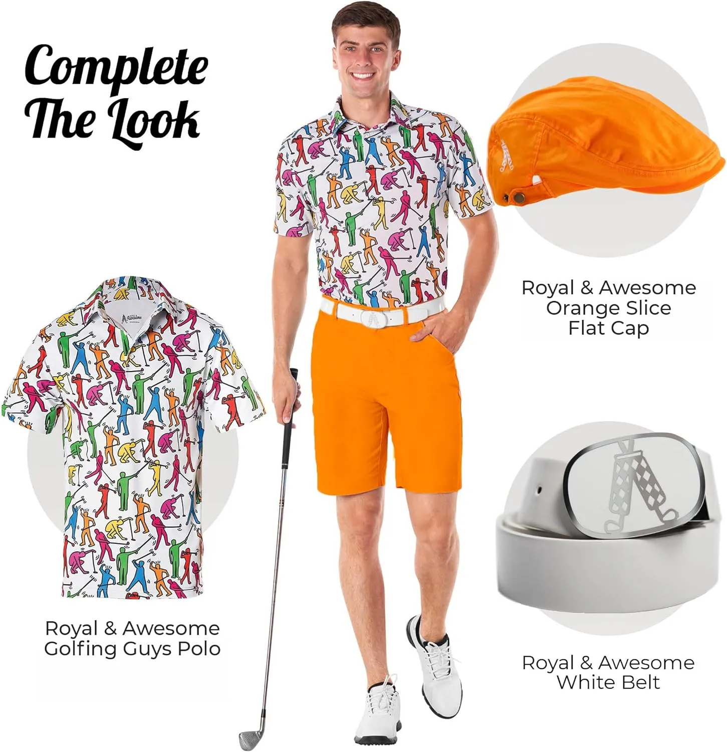 Royal & Awesome Men's Golf Shorts, Golf Shorts for Men, Golf Shorts Men