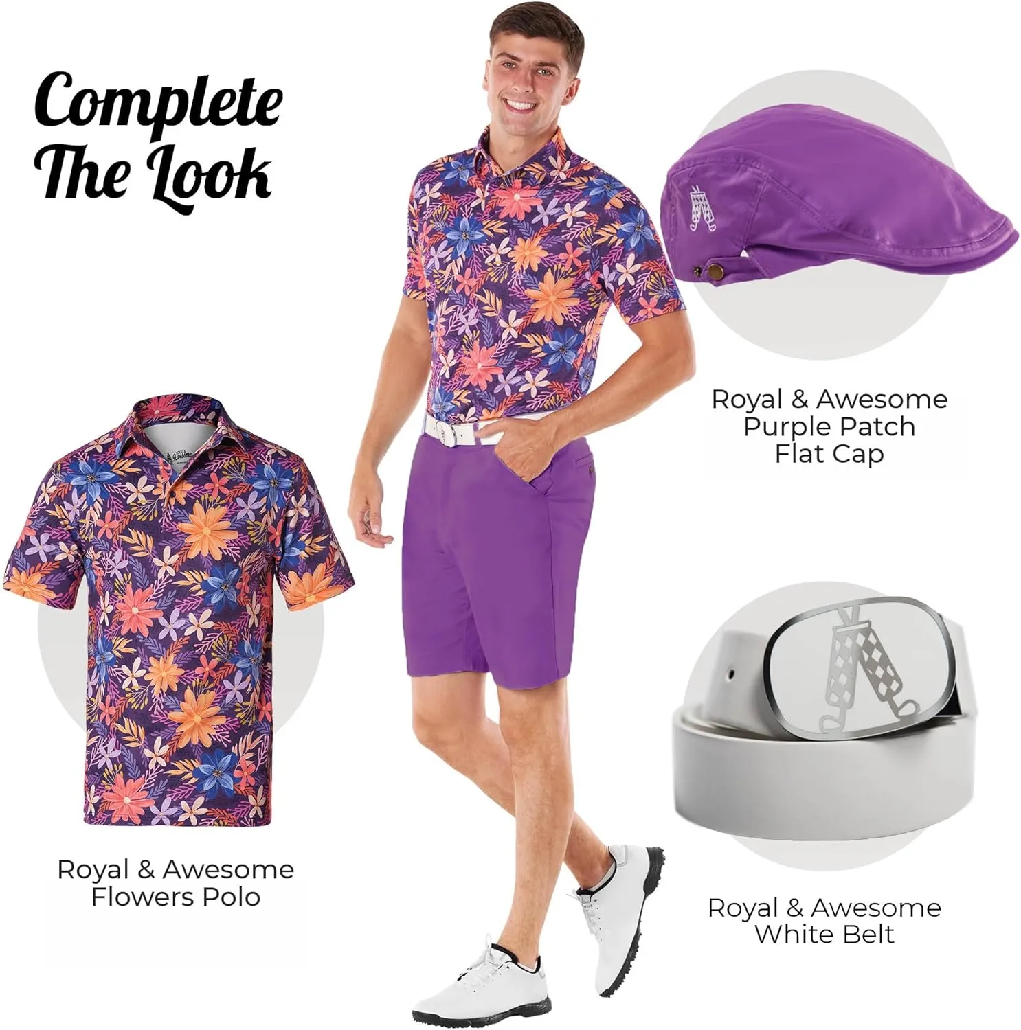 Royal & Awesome Men's Golf Shorts, Golf Shorts for Men, Golf Shorts Men