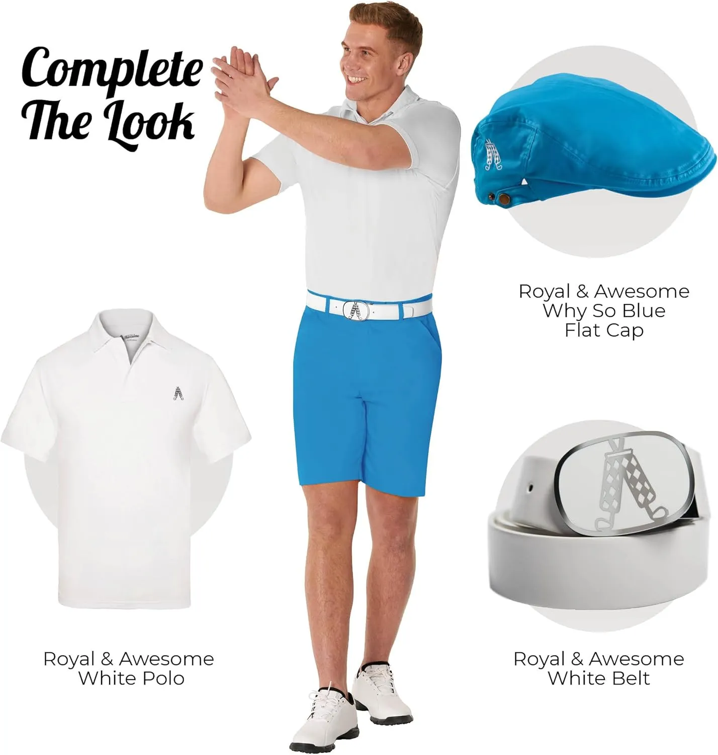 Royal & Awesome Men's Golf Shorts, Golf Shorts for Men, Golf Shorts Men
