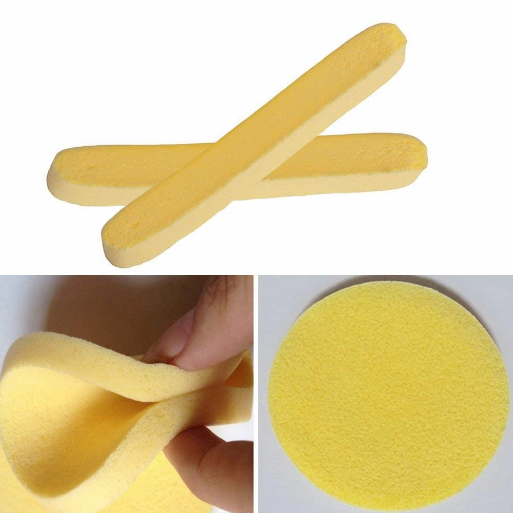 Royall Elite Compressed Facial Sponges 120 Pcs, Yellow Synthetic Fiber Round Facial Wash Pads, Soft & Absorbent, Deep Cleans Pores