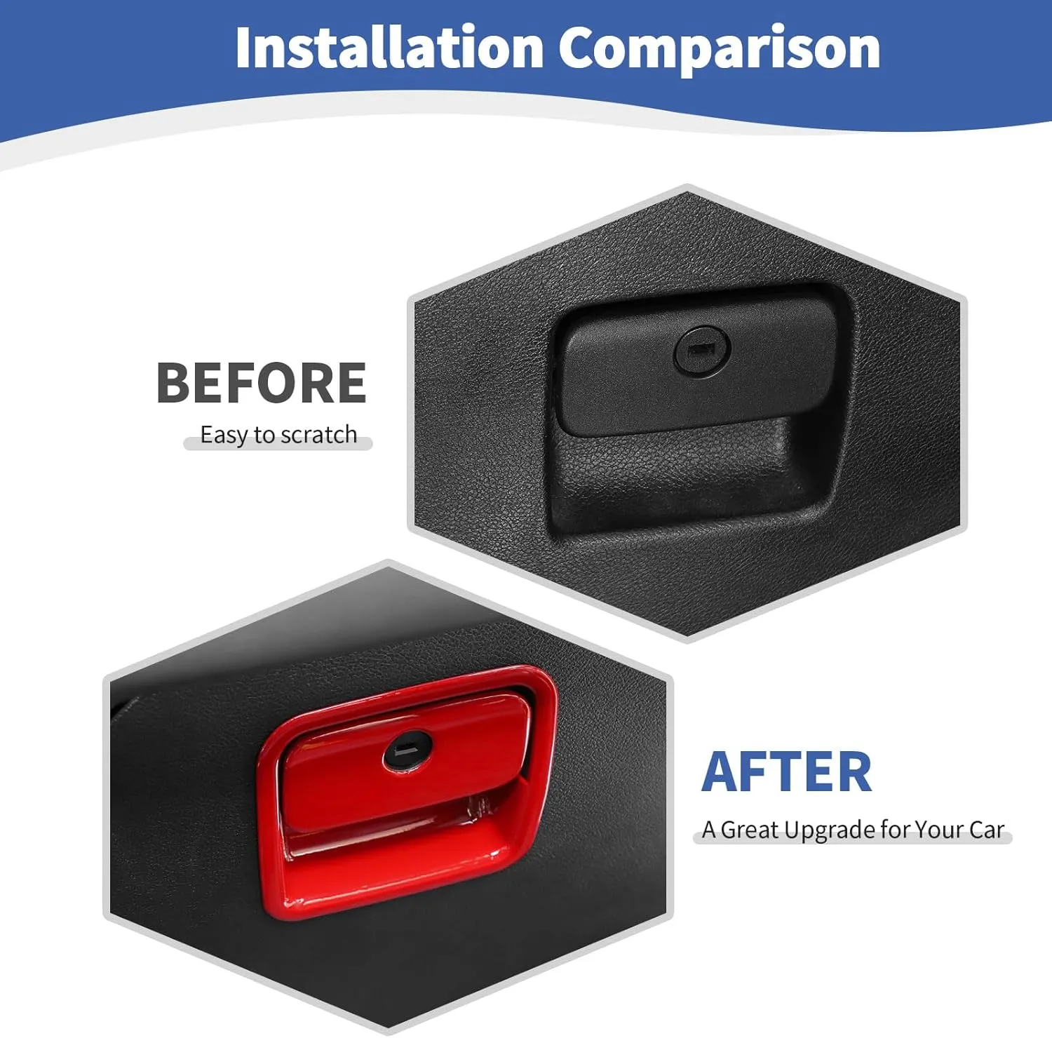 RT-TCZ for Jeep JL Glove Box Compartment Latch Handle Trim Cover for Jeep Wrangler JL JLU Gladiator JT 2018-2024 Red Interior Accessories