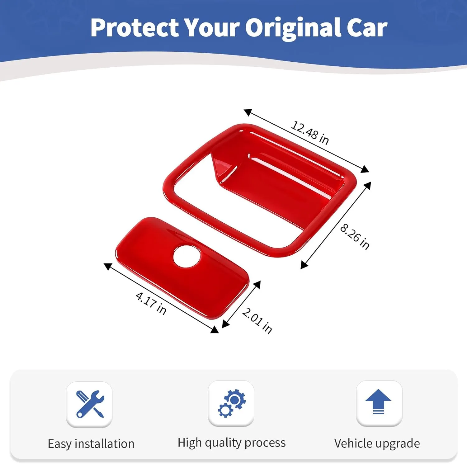 RT-TCZ for Jeep JL Glove Box Compartment Latch Handle Trim Cover for Jeep Wrangler JL JLU Gladiator JT 2018-2024 Red Interior Accessories