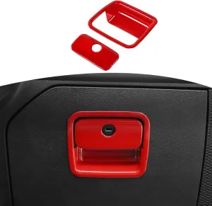 RT-TCZ for Jeep JL Glove Box Compartment Latch Handle Trim Cover for Jeep Wrangler JL JLU Gladiator JT 2018-2024 Red Interior Accessories
