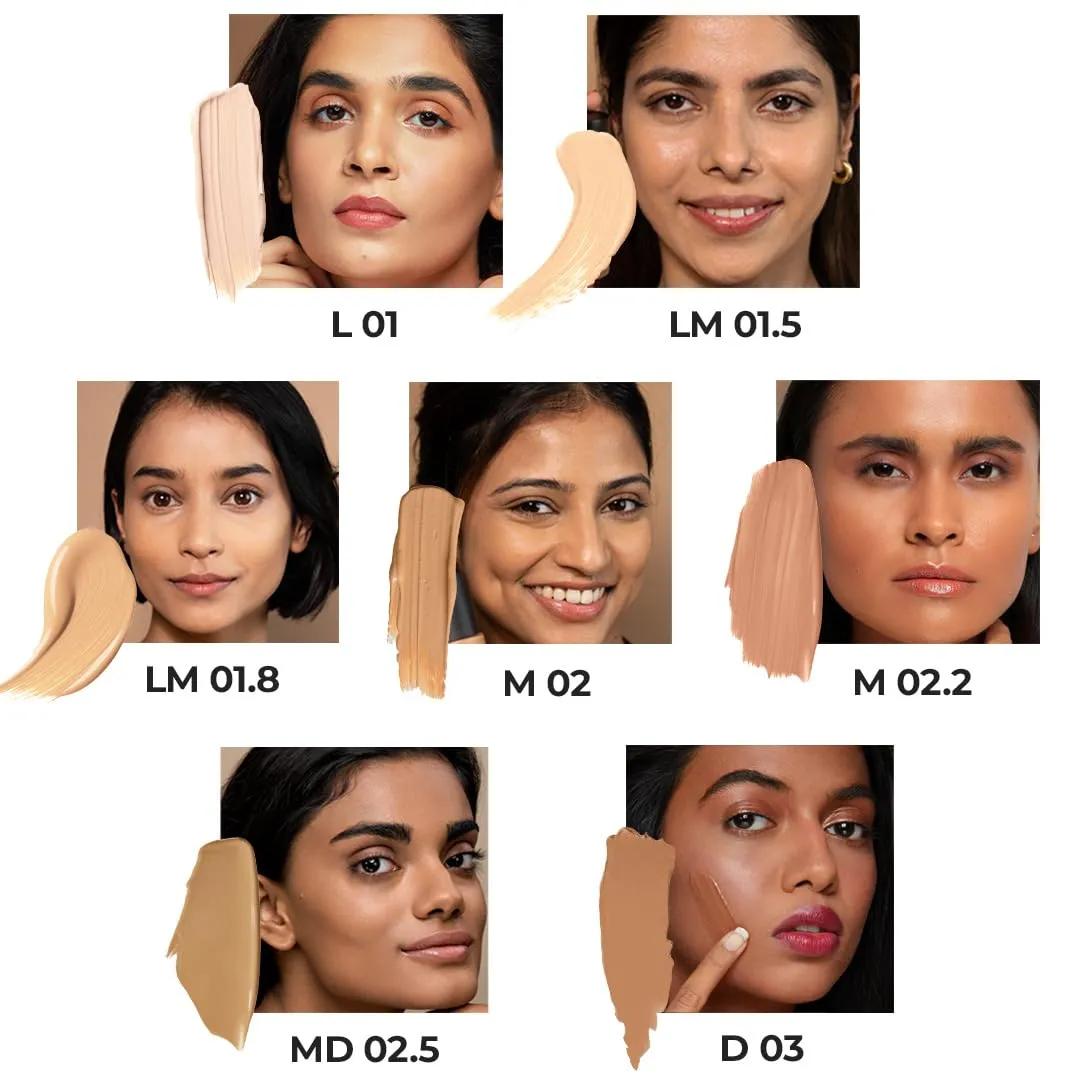 RUBY'S ORGANICS Liquid Foundation | Waterproof Full Coverage Long Lasting | Matte & Poreless, Full Coverage Blendable Normal to Oily Skin | Paraben and Synthetic Free| Shade M02.2, 30ml