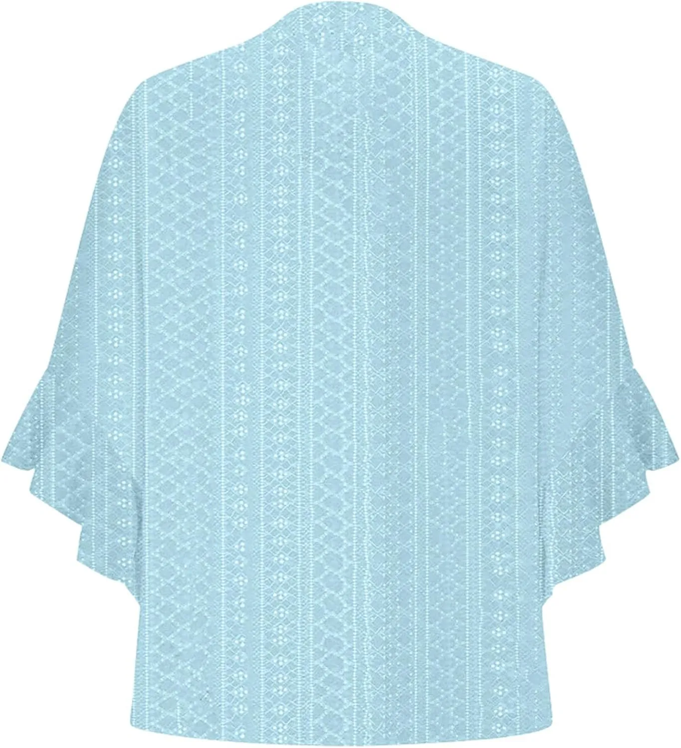 Ruffle 3/4 Length Sleeve Womens Tops, Summer Button V Neck Shirts Vintage Beach Eyelet Blouse Dressy Casual Tunics