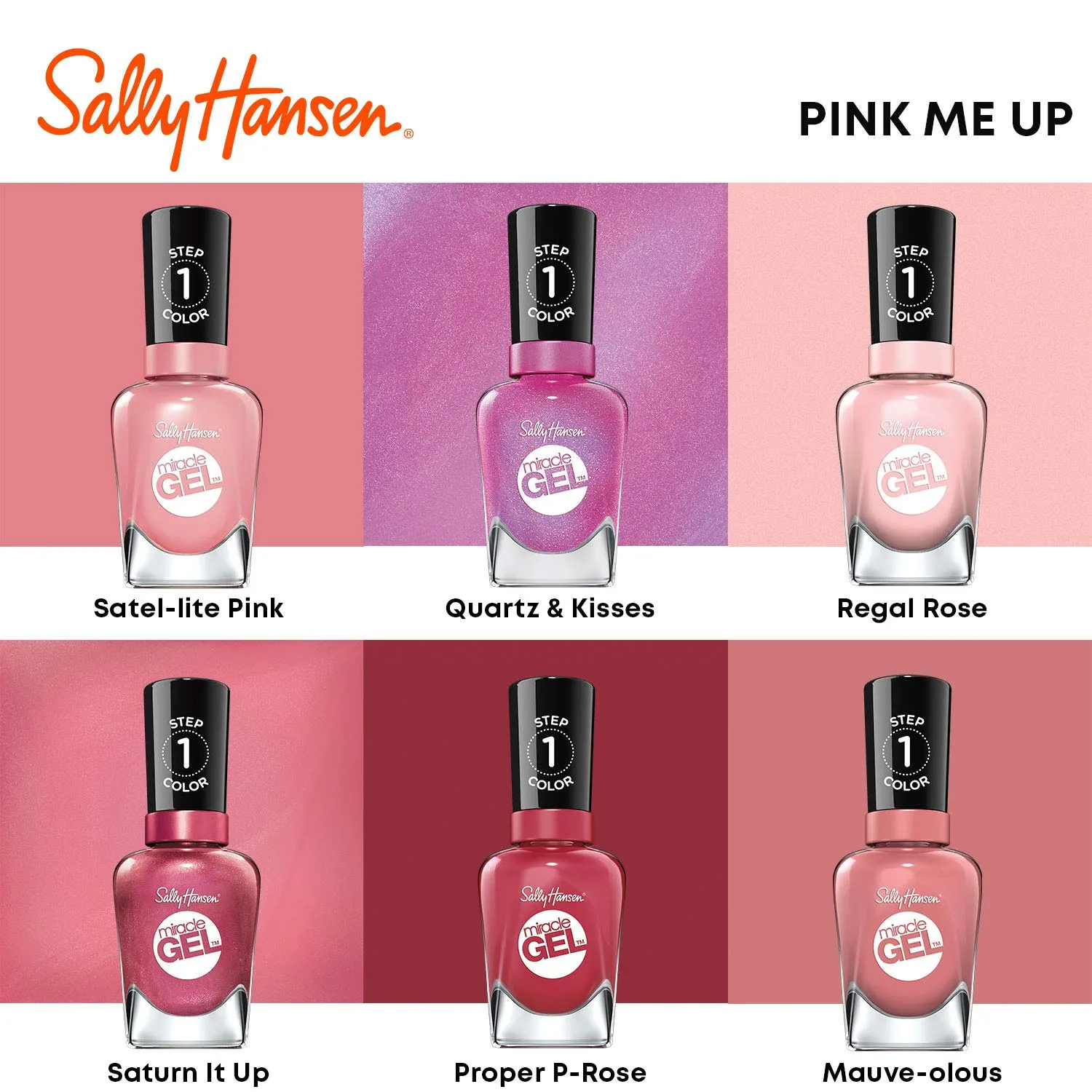 Sally Hansen Miracle Gel Nail Polish, Shade Pink Cadillaquer #269 (Pack of 2)