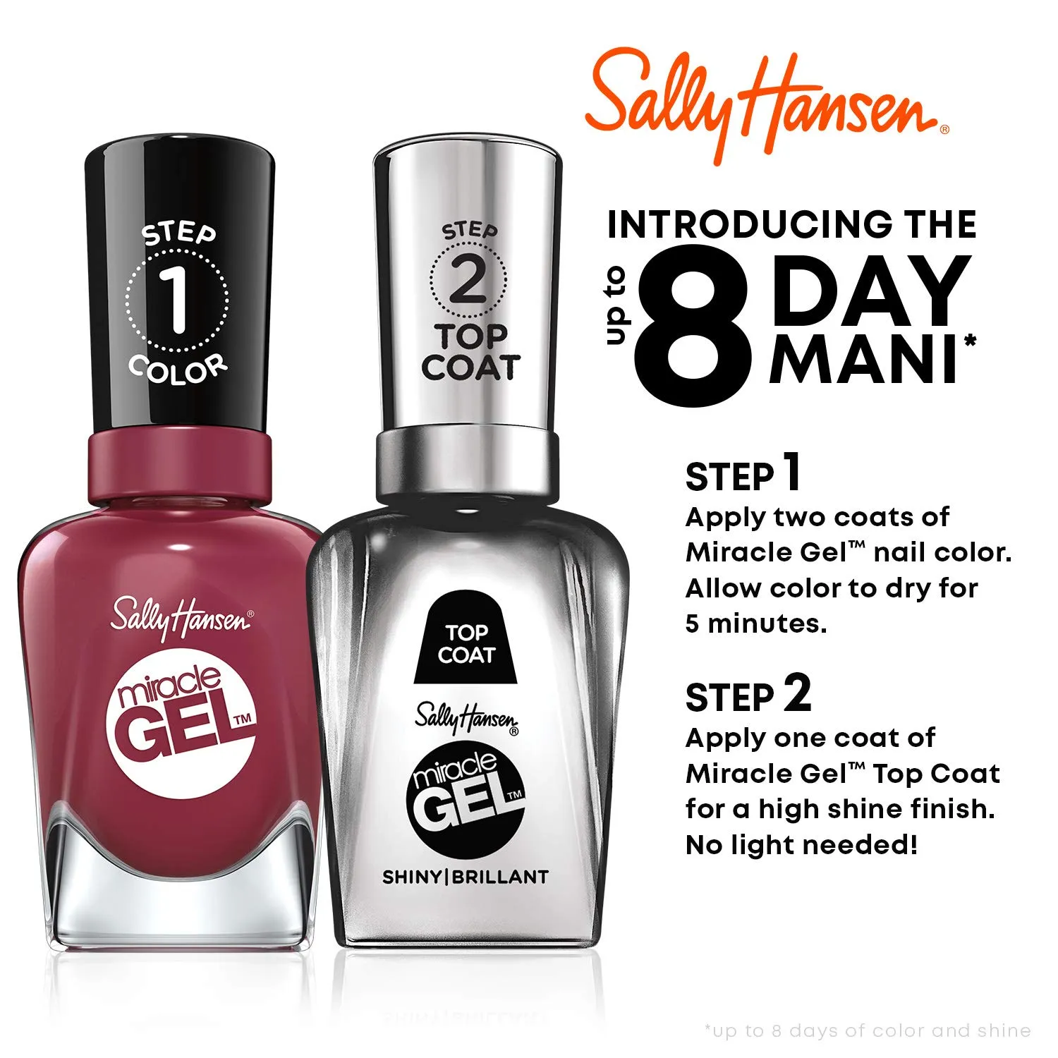 Sally Hansen Miracle Gel Nail Polish, Shade Pink Cadillaquer #269 (Pack of 2)