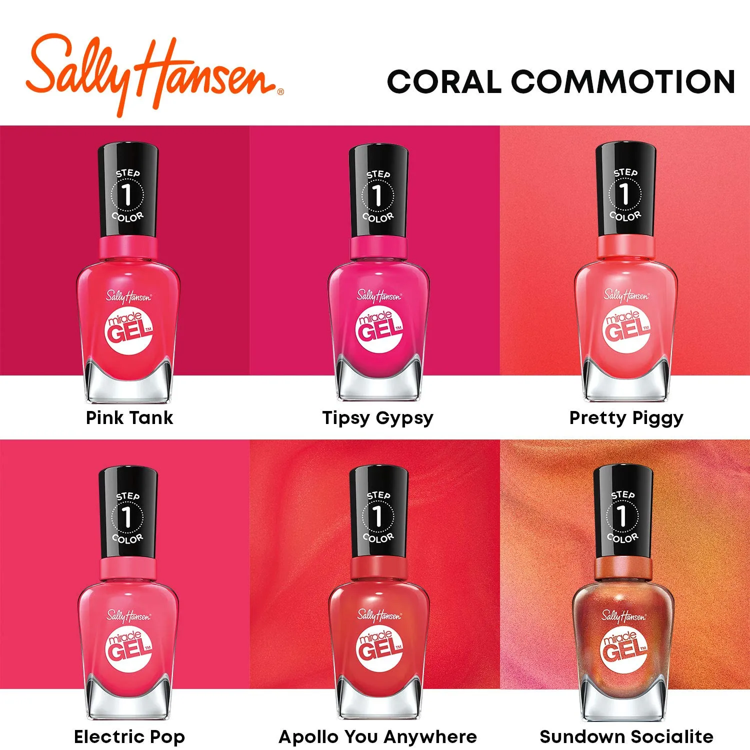 Sally Hansen Miracle Gel Nail Polish, Shade Pink Tank #329 (Pack of 2)