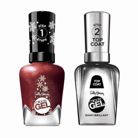 Sally Hansen Miracle Gel, Holiday Duo, Quick Dry, Long Lasting, Opaque, Shimmery Duo Pack Nail Polishes