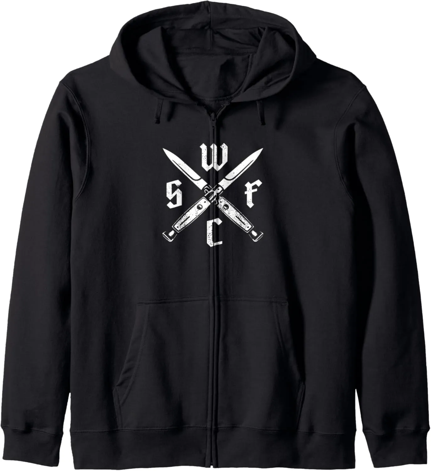 San Francisco Witch Cult Dark Switchblades West Coast Wicca Zip Hoodie