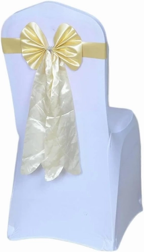 Satin Bow sash for Chairs, Satin Wedding Chair Sash Ribbon Party with Buckle in-Red(Champagne)