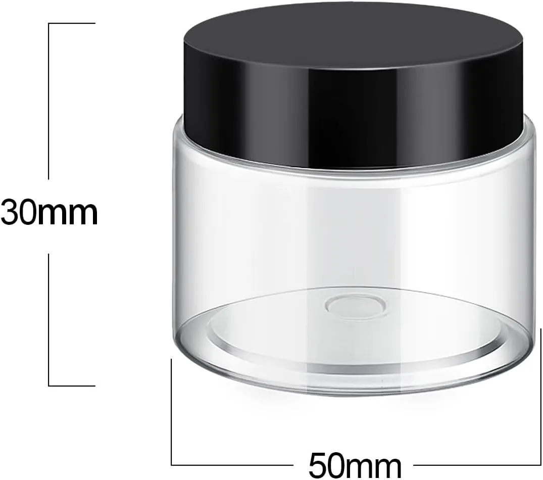 SATINIOR 36 Pieces Plastic Jars with Lids Round Leak Proof Airtight Container Cosmetic Small Empty Jars for Lotions Ointments Travel Toiletries Creams Make up Storage (1 oz,Black)