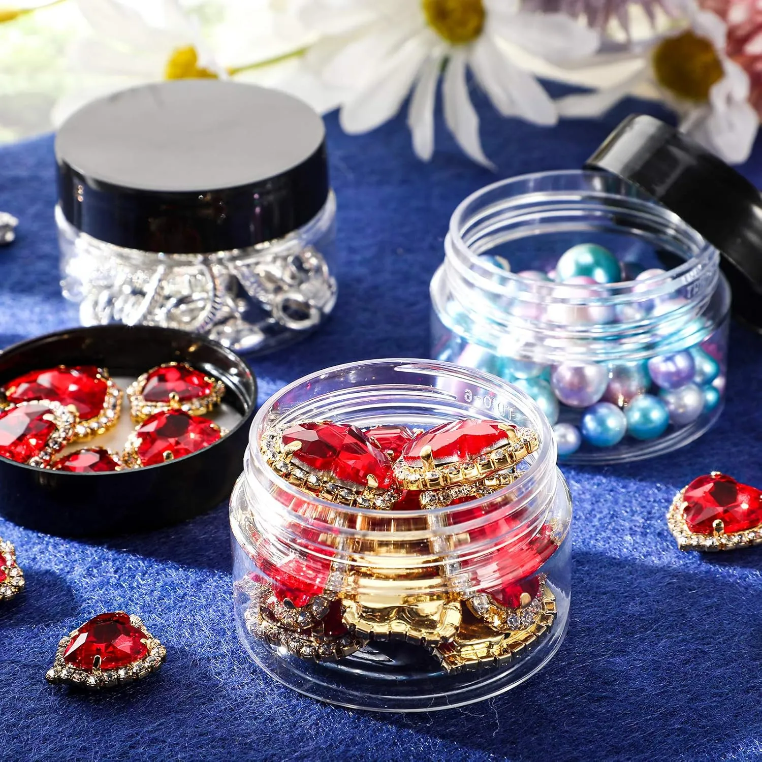 SATINIOR 36 Pieces Plastic Jars with Lids Round Leak Proof Airtight Container Cosmetic Small Empty Jars for Lotions Ointments Travel Toiletries Creams Make up Storage (1 oz,Black)