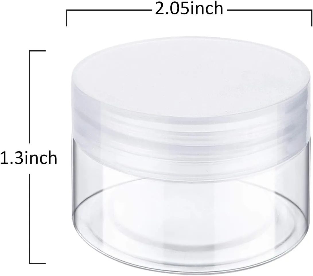 SATINIOR 36 Pieces Plastic Jars with Lids Round Leak Proof Airtight Container Cosmetic Small Empty Jars for Lotions Ointments Travel Toiletries Creams Make up Storage(1 oz,Transparent)