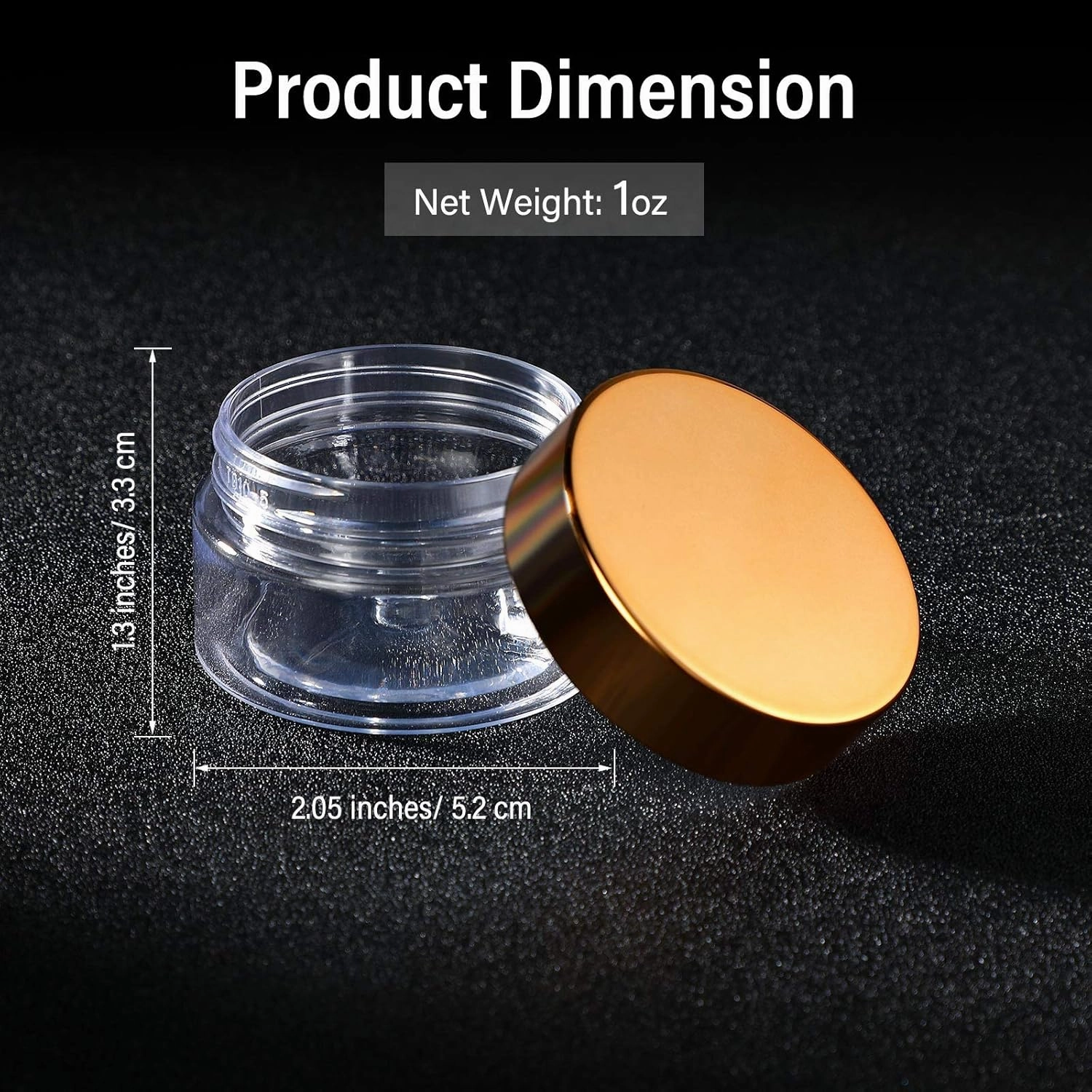 SATINIOR 36 Pieces Plastic Jars with Lids Round Leak Proof Airtight Container Cosmetic Small Empty Jars for Lotions Ointments Travel Toiletries Creams Make up Storage(1 oz,Gold)