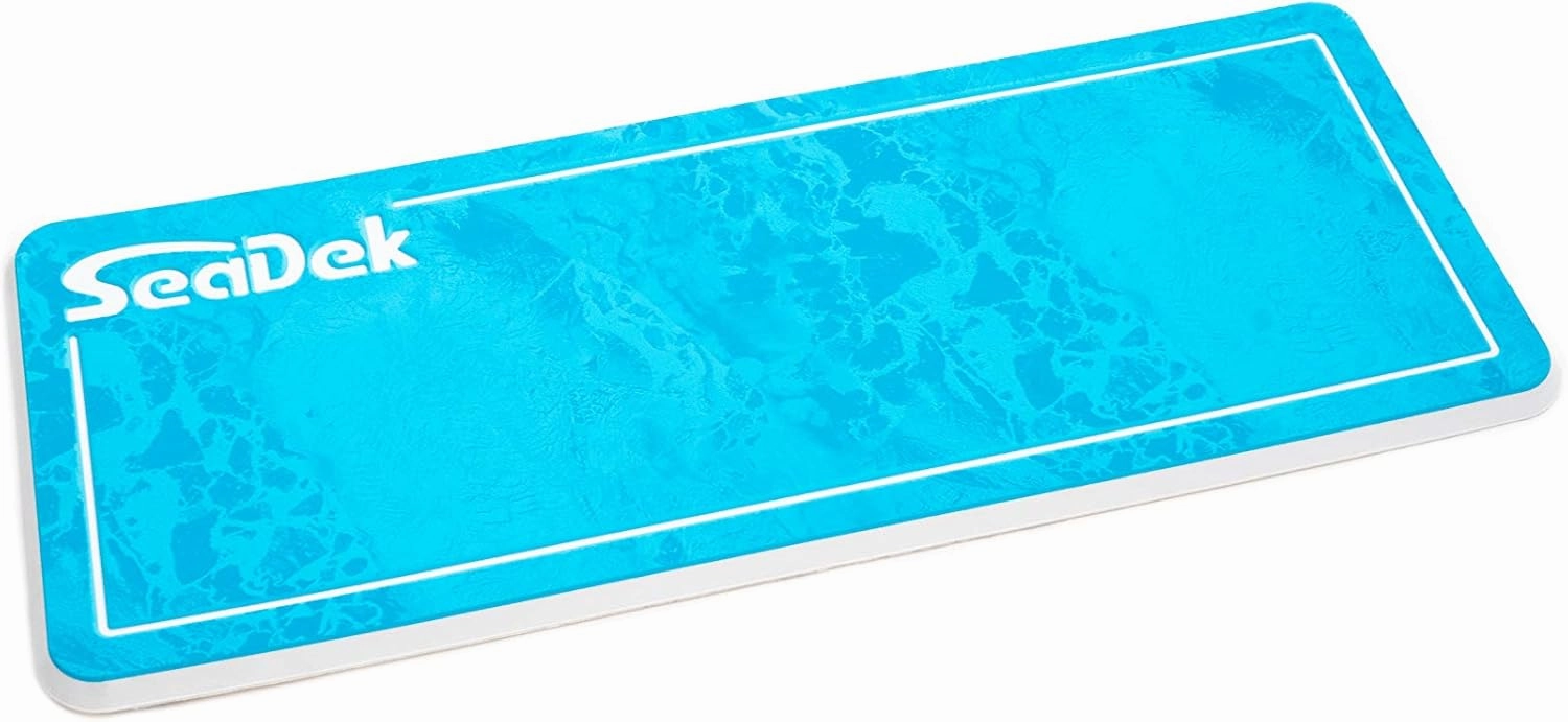 SeaDek Pad | Realtree Helm Pads | Anti-Fatigue | Anti Slip | 20mm Thickness | Brushed Texture | Bahama Blue/White - WAV3 Pattern, Large