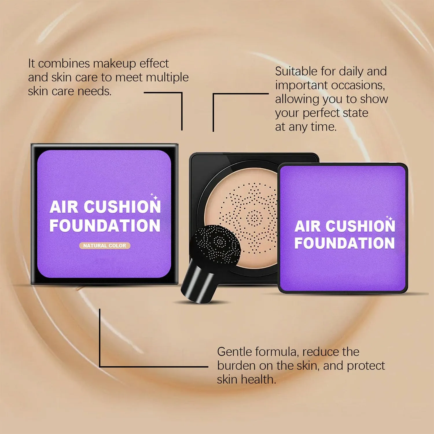 Serentia Elixir Cream Flawless Radiant Skin Instantly, Serenita Elixir Waterproof Oil Control Bb Cream Korean, Mushroom Radiance Long Lasting Matte Cc Creams (2PCS Natural, One size)