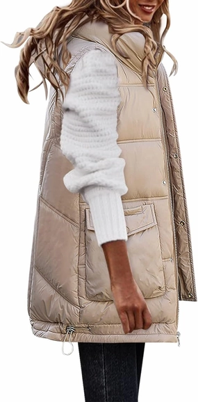 SHAOBGE Long Winter Coat Down Women Leisure Cotton Padded Jacket Tank Top Take Cotton Vest Coat of Bread Thin Down