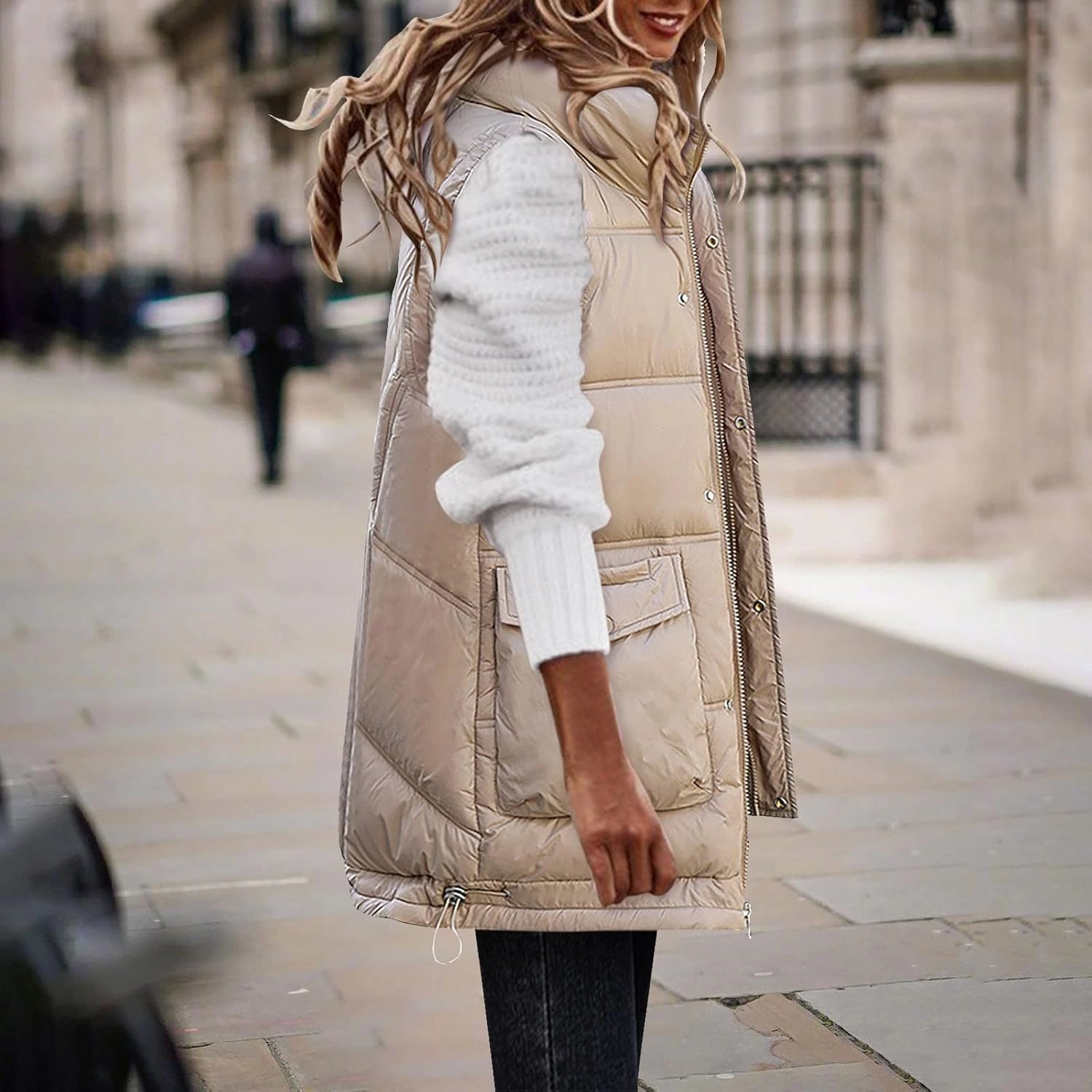 SHAOBGE Long Winter Coat Down Women Leisure Cotton Padded Jacket Tank Top Take Cotton Vest Coat of Bread Thin Down