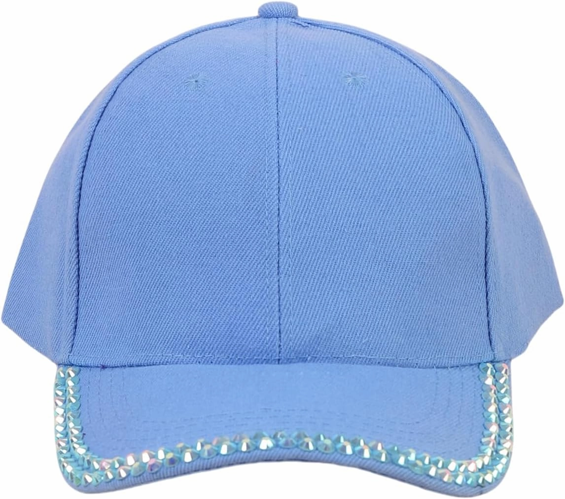 Shiny Rhinestone Brim Baseball Cap for Women Girls Bling Hats Sparkle Ponycap Trucker Hat Summer Outdoors Sun Cap