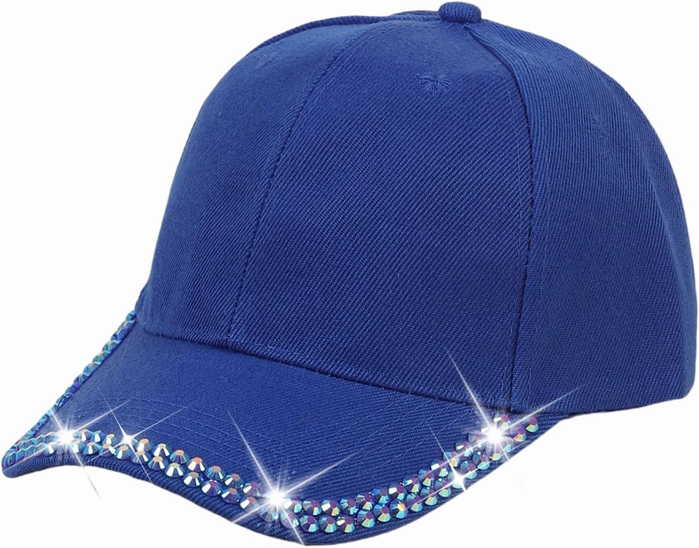 Shiny Rhinestone Brim Baseball Cap for Women Girls Bling Hats Sparkle Ponycap Trucker Hat Summer Outdoors Sun Cap