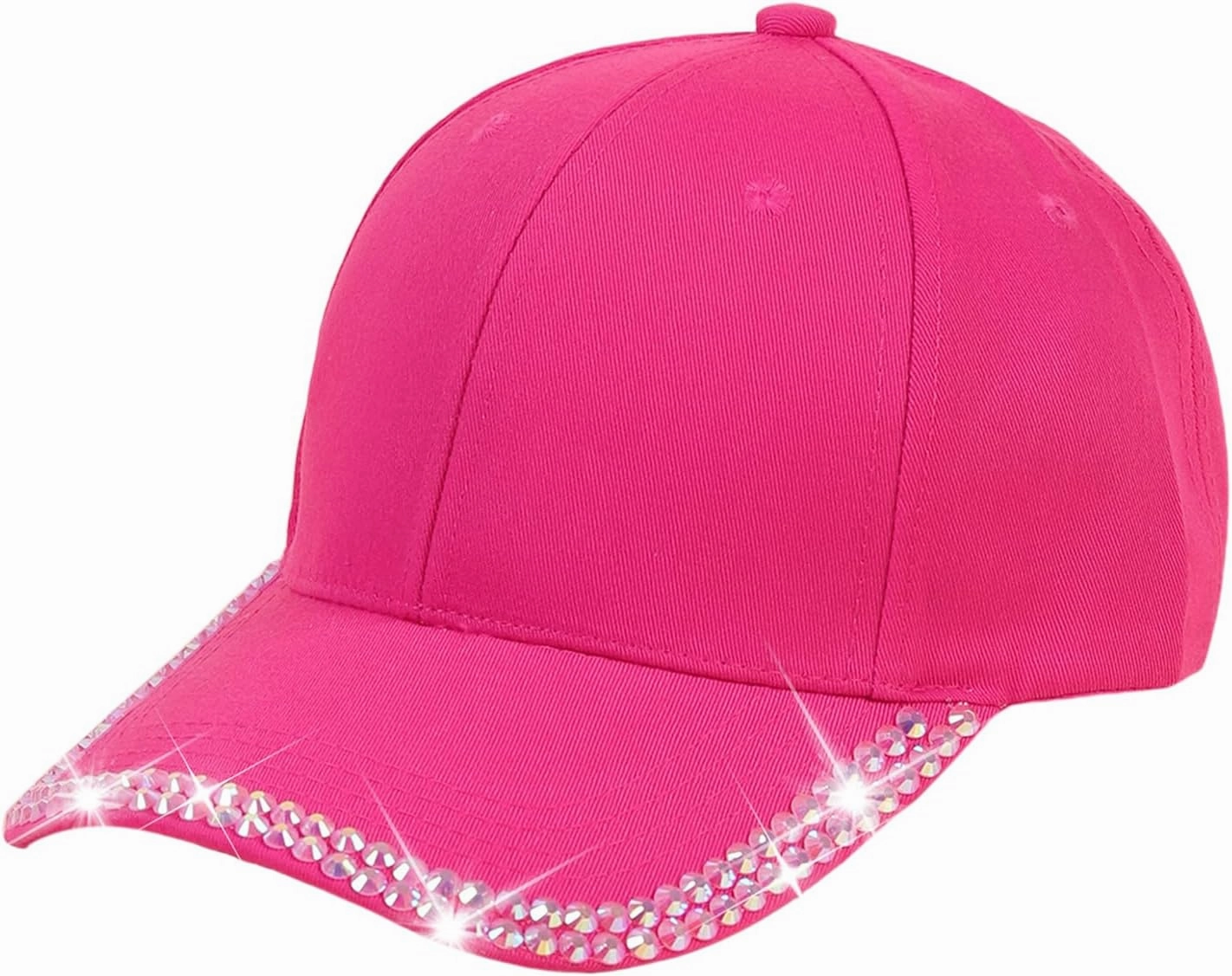 Shiny Rhinestone Brim Baseball Cap for Women Girls Bling Hats Sparkle Ponycap Trucker Hat Summer Outdoors Sun Cap