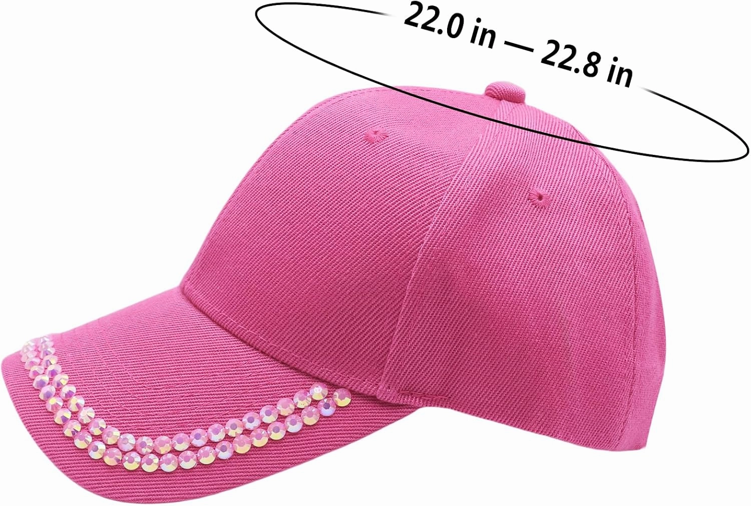 Shiny Rhinestone Brim Baseball Cap for Women Girls Bling Hats Sparkle Ponycap Trucker Hat Summer Outdoors Sun Cap