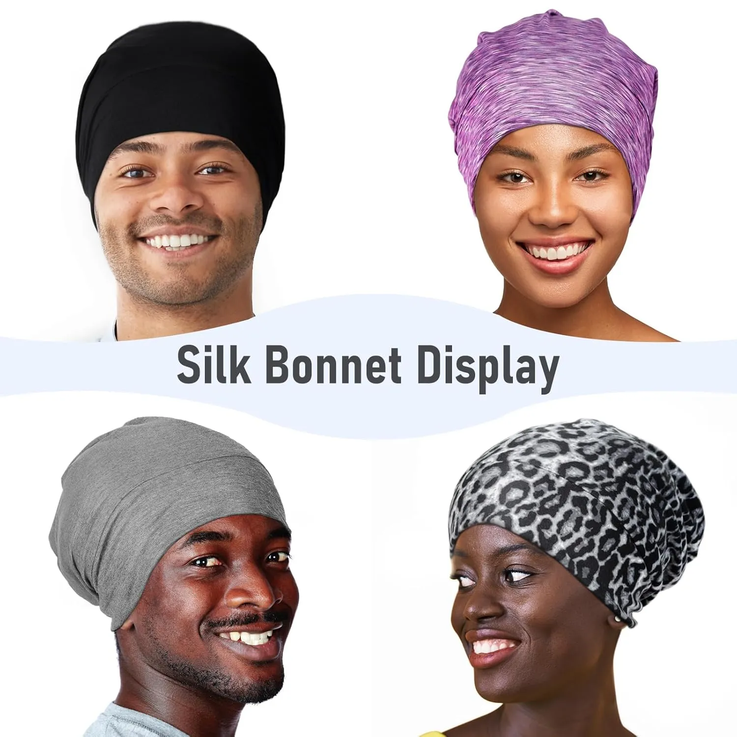 Silk Bonnet for Sleeping 100% 19 Momme Mulberry Adjustable Hair Wrap Curly Double Layered Night Cap Anti Frizz Women 1Pcs (Pink)