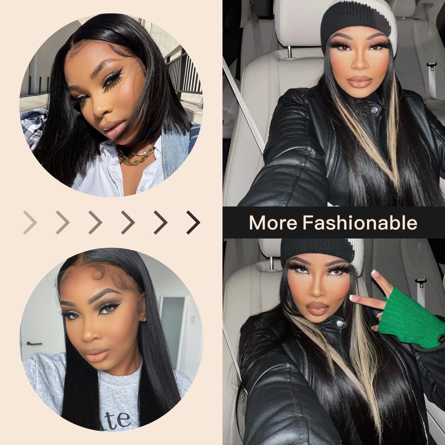 Skunk Stripe Wig Lace Front Wig Pre Plucked Ready to Wear, HD Glueless 13X5X1 Synthetic Lace Front Wigs for Women 180 Density 26inch, Black and Blonde Wig Skunk Stripe Effortless Chic