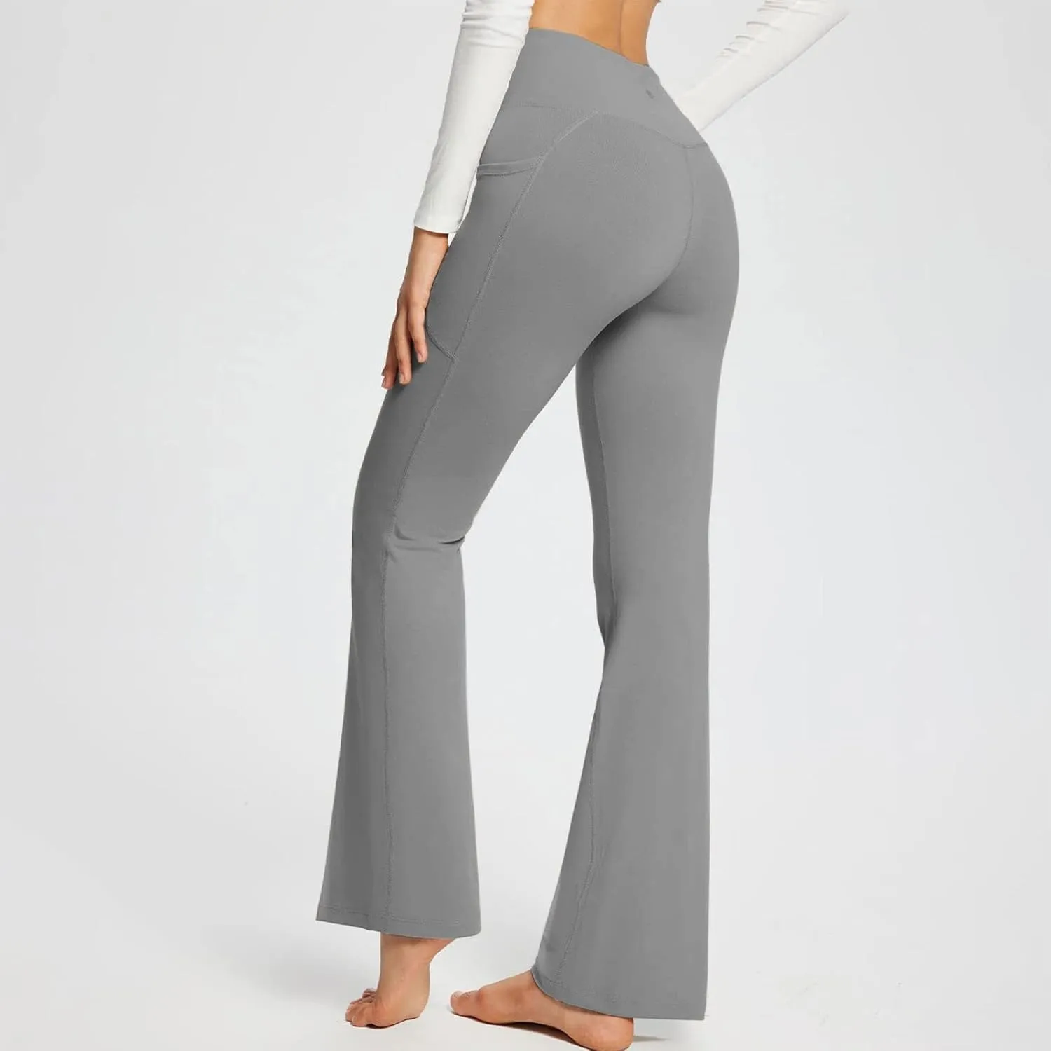 SMIDOW Womens High Waisted Bell Bottom Pants Flare Leggings Firm Compression Yoga Leggings Dance Pants Activewear