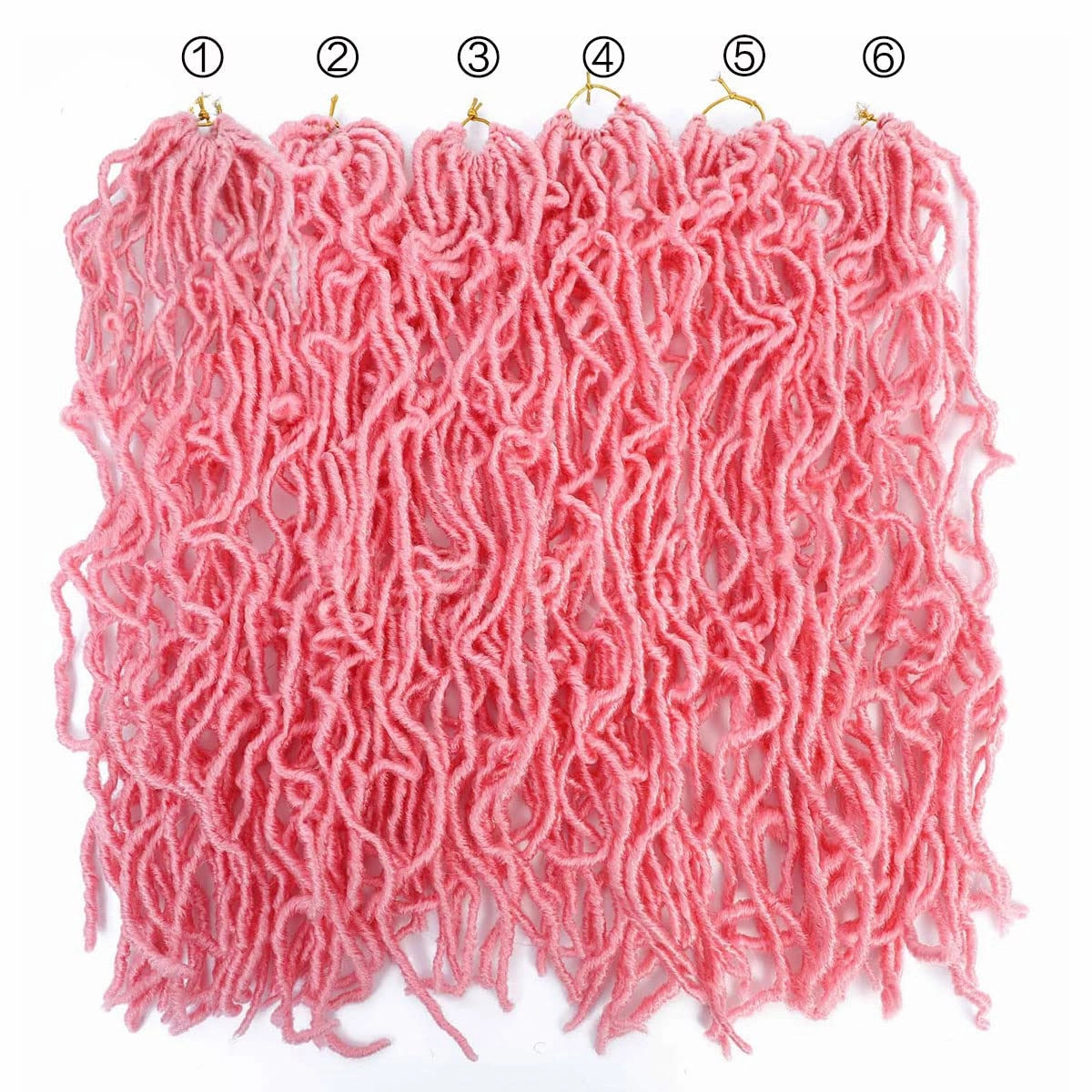 Soft Locs 18Inch Crochet Hair 6Packs Faux Locs Crochet Hair Pink Pre Looped Braids Hair Synthetic Hair Extensions for Women (18 Inch (Pack of 6), Pink) …