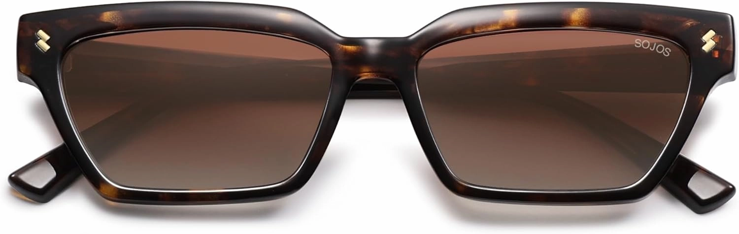 SOJOS Trendy Polarized Sunglasses Womens Men Retro Vintage 90s Cute Cat Eye Narrow Sun Glasses SJ2381