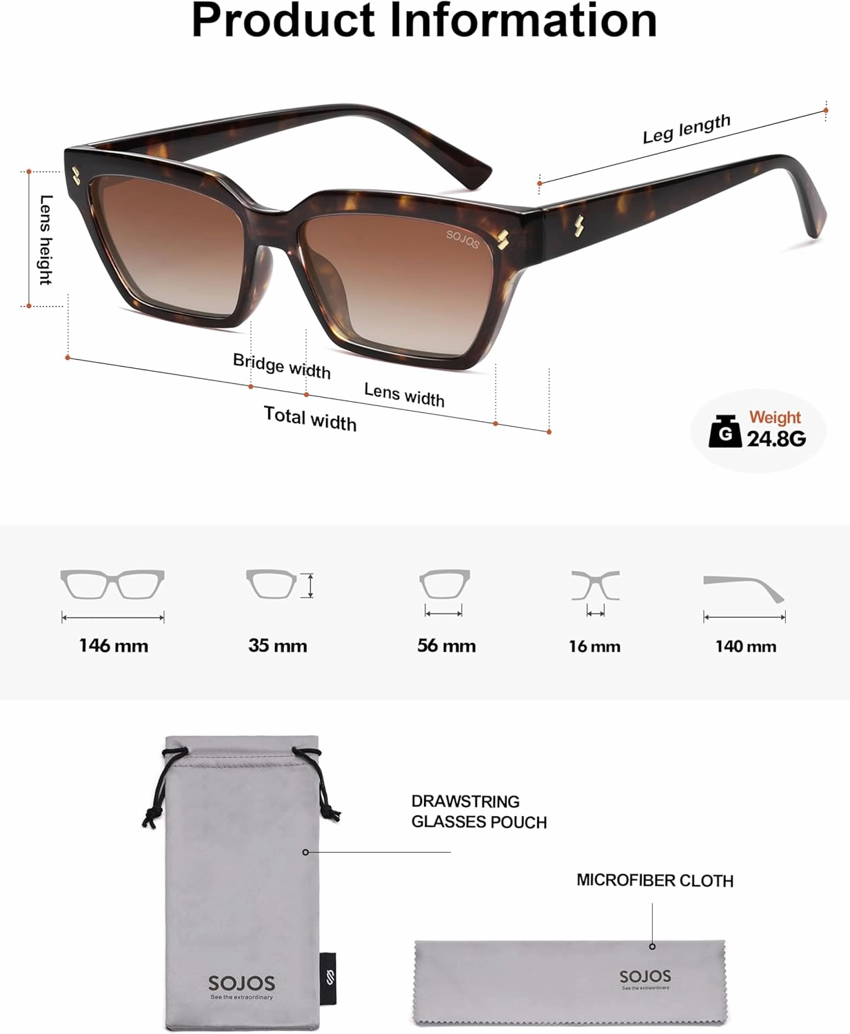 SOJOS Trendy Polarized Sunglasses Womens Men Retro Vintage 90s Cute Cat Eye Narrow Sun Glasses SJ2381